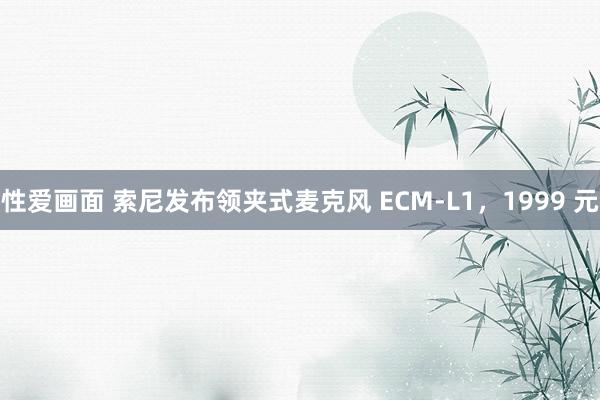 性爱画面 索尼发布领夹式麦克风 ECM-L1，1999 元